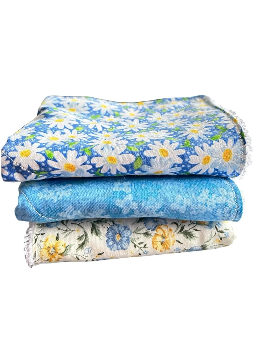 Hand Crafted Floral Soft Luxury Cotton Quilted Wash Cloth Set Eco Friendly Reusa